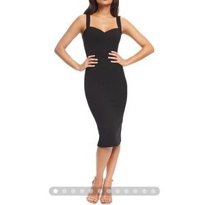 Dress The Population Nicole Sweetheart Neck Cocktail Dress in Black Size Large